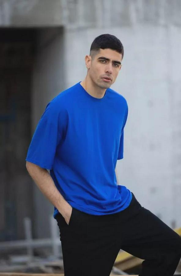 Unisex Düz Biskilet Yaka Oversize T-Shirt