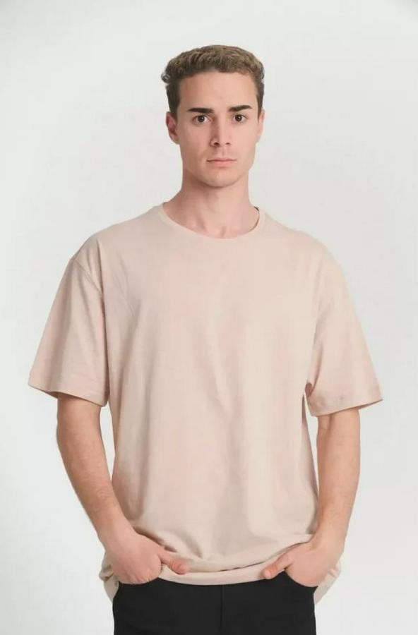 Unisex Düz Biskilet Yaka Oversize T-Shirt