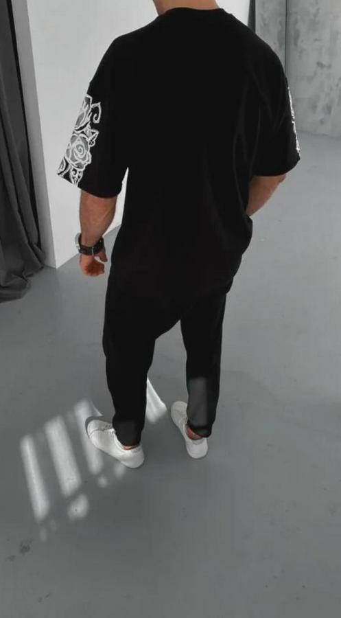 Unisex Flok Kabartma Baskılı T-Shirt