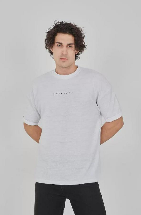 Unisex Jakar Kumaş Rahat Kol T-Shirt