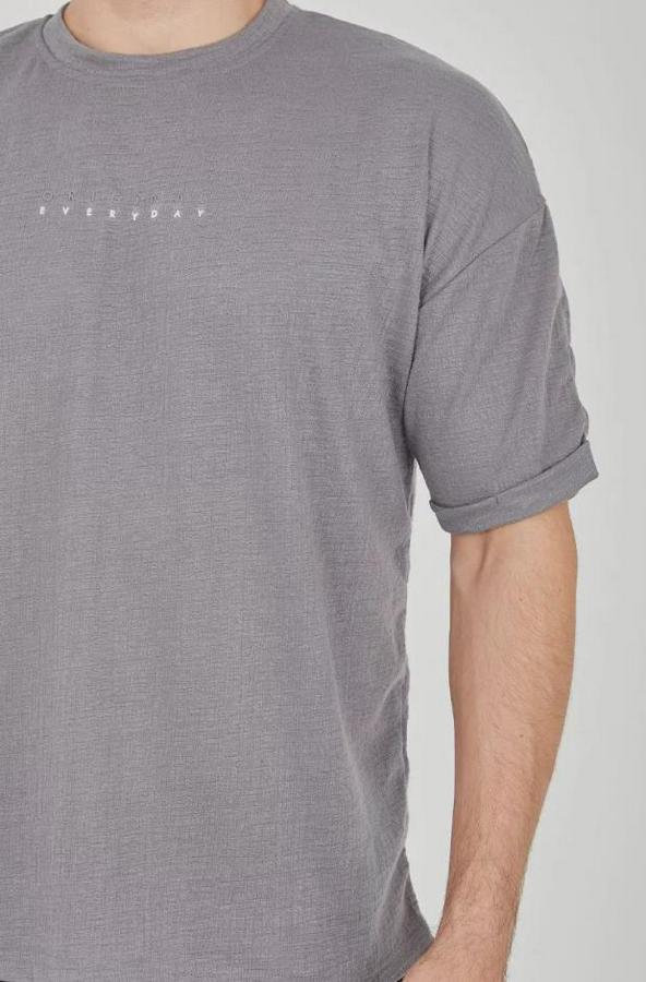 Unisex Jakar Kumaş Rahat Kol T-Shirt