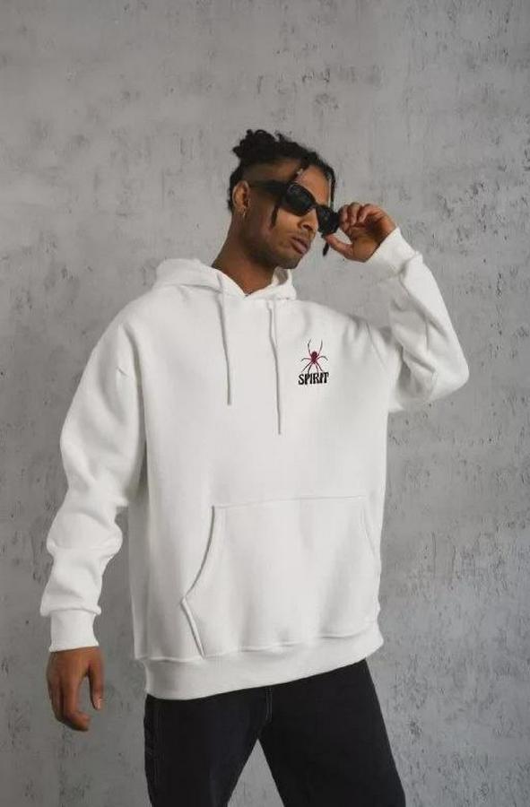 Unisex Kapşonlu Baskılı Sweetshirt