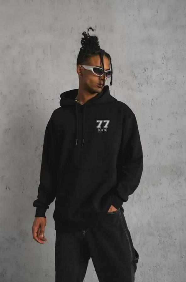 Unisex Kapşonlu Baskılı Sweetshirt