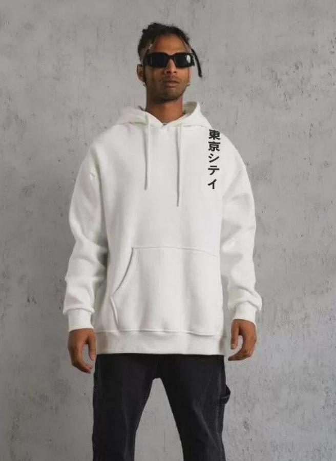 Unisex Kapşonlu Uzun Kol Baskılı Sweetshirt