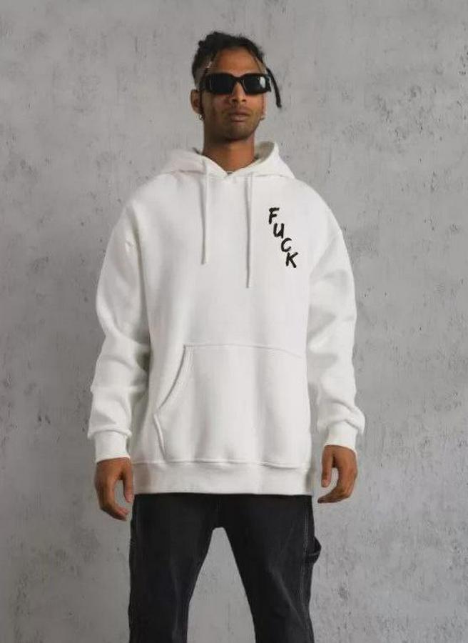 Unisex Kapşonlu Uzun Kol Baskılı Sweetshirt