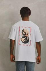 Unisex Oversize Baskılı Bisiklet Yaka T-Shirt