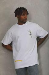 Unisex Oversize Baskılı Bisiklet Yaka T-Shirt