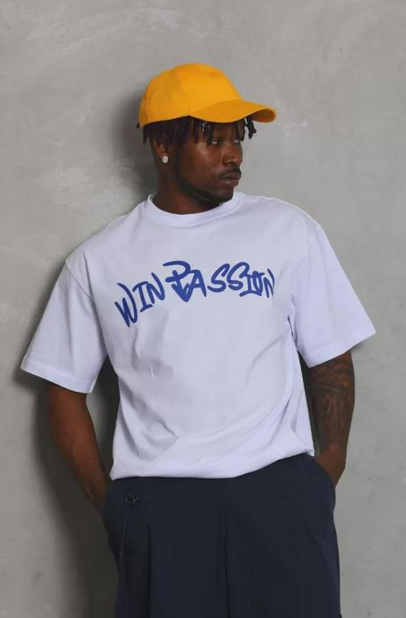 Unisex Oversize Baskılı Bisiklet Yaka T-Shirt