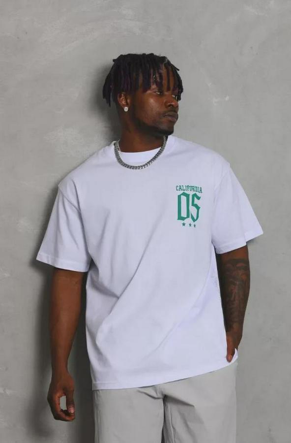 Unisex Oversize Baskılı Bisiklet Yaka T-Shirt