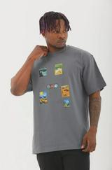 Unisex Oversize Baskılı Bisiklet Yaka T-Shirt