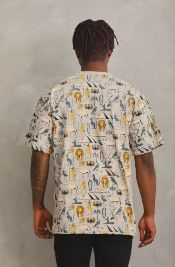 Unisex Oversize Baskılı Bisiklet Yaka T-Shirt