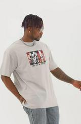 Unisex Oversize Baskılı Bisiklet Yaka T-Shirt