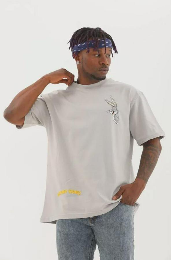 Unisex Oversize Baskılı Bisiklet Yaka T-Shirt