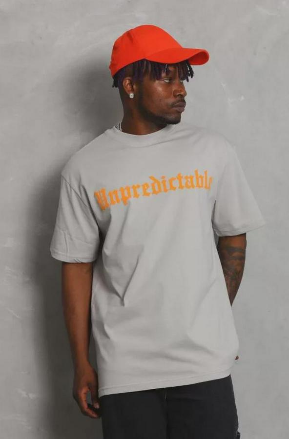 Unisex Oversize Baskılı Bisiklet Yaka T-Shirt