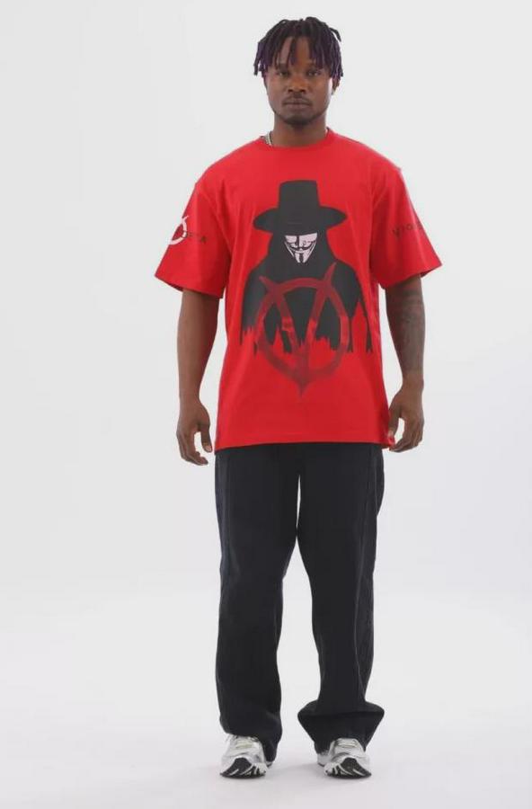 Unisex Oversize Baskılı Bisiklet Yaka T-Shirt