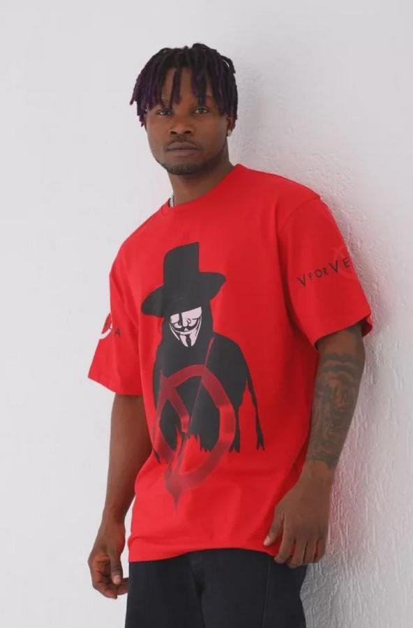 Unisex Oversize Baskılı Bisiklet Yaka T-Shirt