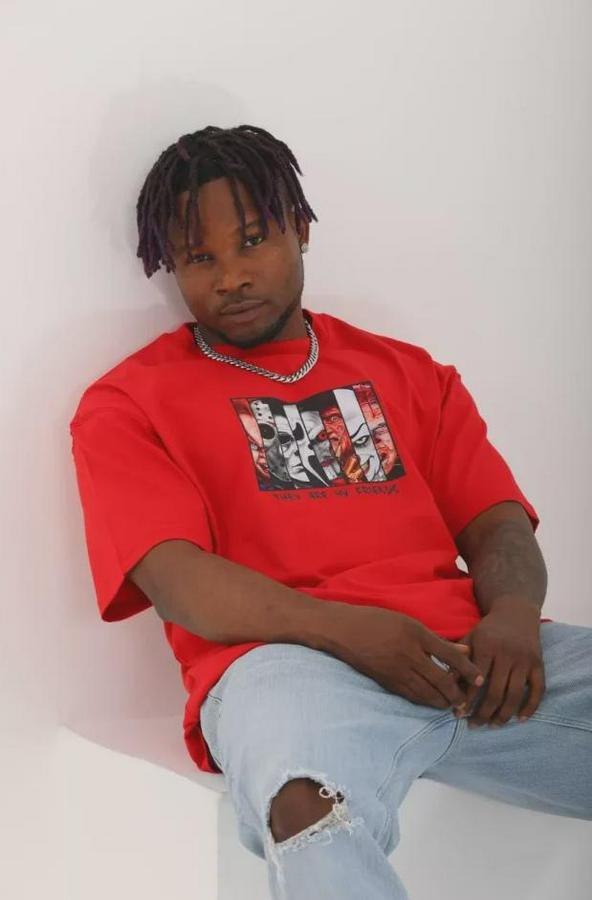 Unisex Oversize Baskılı Bisiklet Yaka T-Shirt