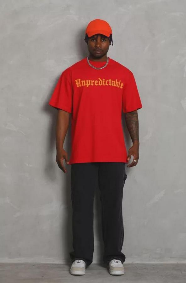 Unisex Oversize Baskılı Bisiklet Yaka T-Shirt