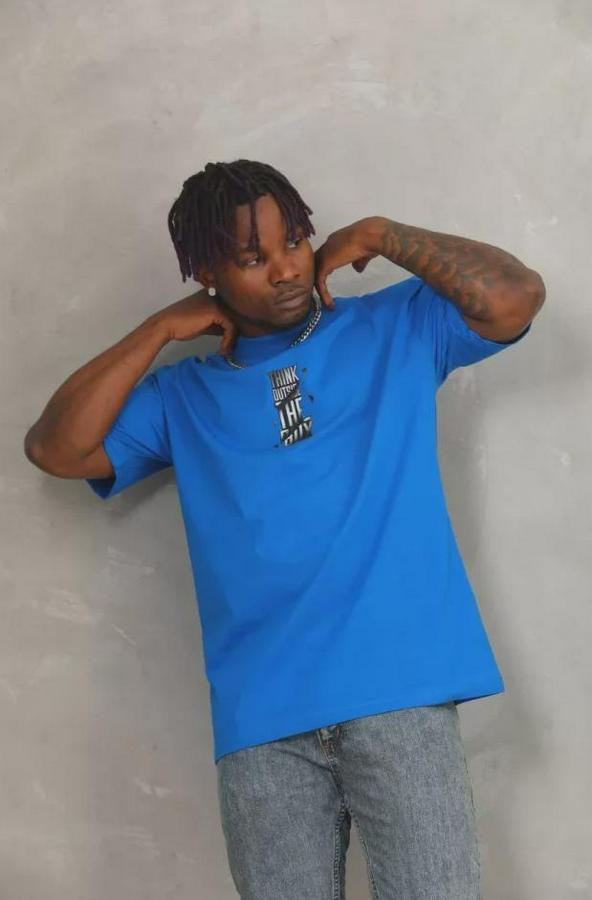 Unisex Oversize Baskılı Bisiklet Yaka T-Shirt