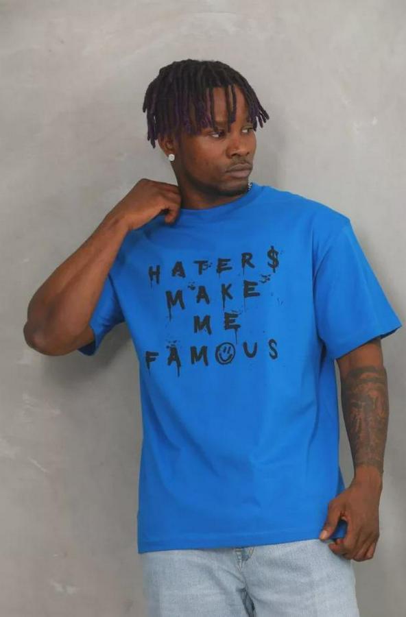 Unisex Oversize Baskılı Bisiklet Yaka T-Shirt