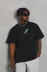 Unisex Oversize Baskılı Bisiklet Yaka T-Shirt