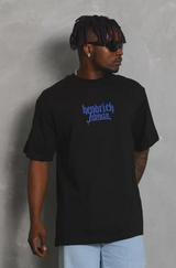 Unisex Oversize Baskılı Bisiklet Yaka T-Shirt