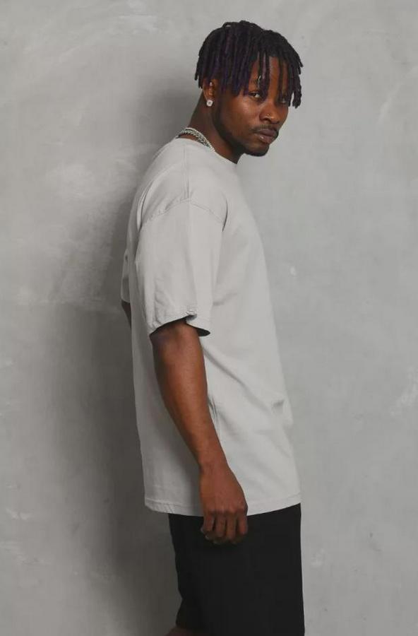 Unisex Oversize Düz Bisiklet Yaka T-Shirt