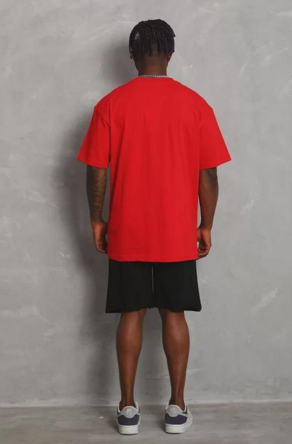 Unisex Oversize Düz Bisiklet Yaka T-Shirt