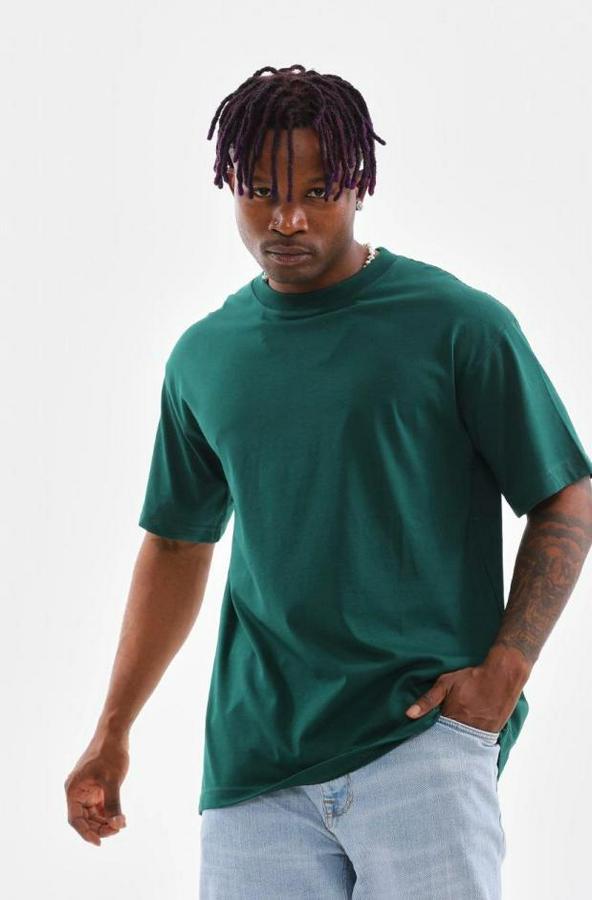 Unisex Oversize Düz Bisiklet Yaka T-Shirt