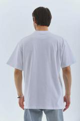 Unisex Oversize Taşlı Bisiklet Yaka T-Shirt