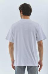 Unisex Oversize Taşlı Bisiklet Yaka T-Shirt
