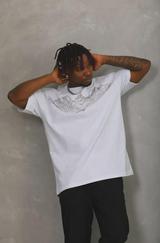 Unisex Oversize Taşlı Bisiklet Yaka T-Shirt