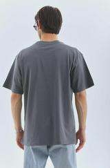 Unisex Oversize Taşlı Bisiklet Yaka T-Shirt
