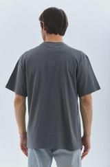 Unisex Oversize Taşlı Bisiklet Yaka T-Shirt