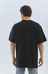 Unisex Oversize Taşlı Bisiklet Yaka T-Shirt