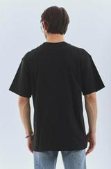 Unisex Oversize Taşlı Bisiklet Yaka T-Shirt
