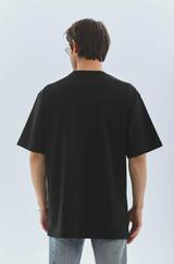 Unisex Oversize Taşlı Bisiklet Yaka T-Shirt