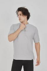Unisex Waffle Kumaş Rahat Kol T-Shirt