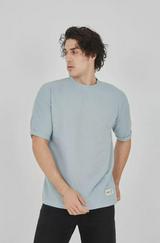 Unisex Waffle Kumaş Rahat Kol T-Shirt