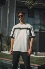 Unisex Yandan Fermuarlı Parçalı T-Shirt