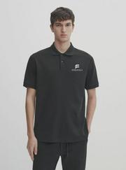 Yakası Düğmeli Yakalı Pike Baskılı T-Shirt