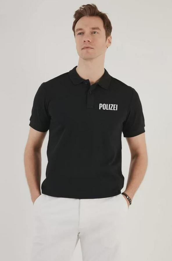 Yakası Düğmeli Yakalı Pike Baskılı T-Shirt