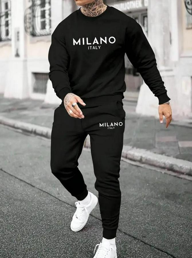 Uzun Kollu Baskı Detaylı Iki Iplik Takım