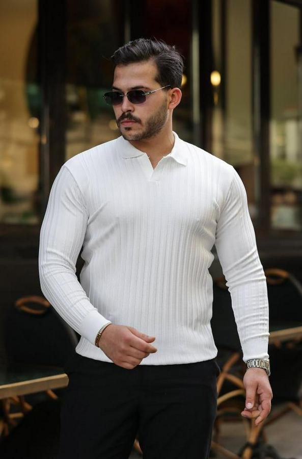 Kalın Fitilli Uzun Kollu Triko