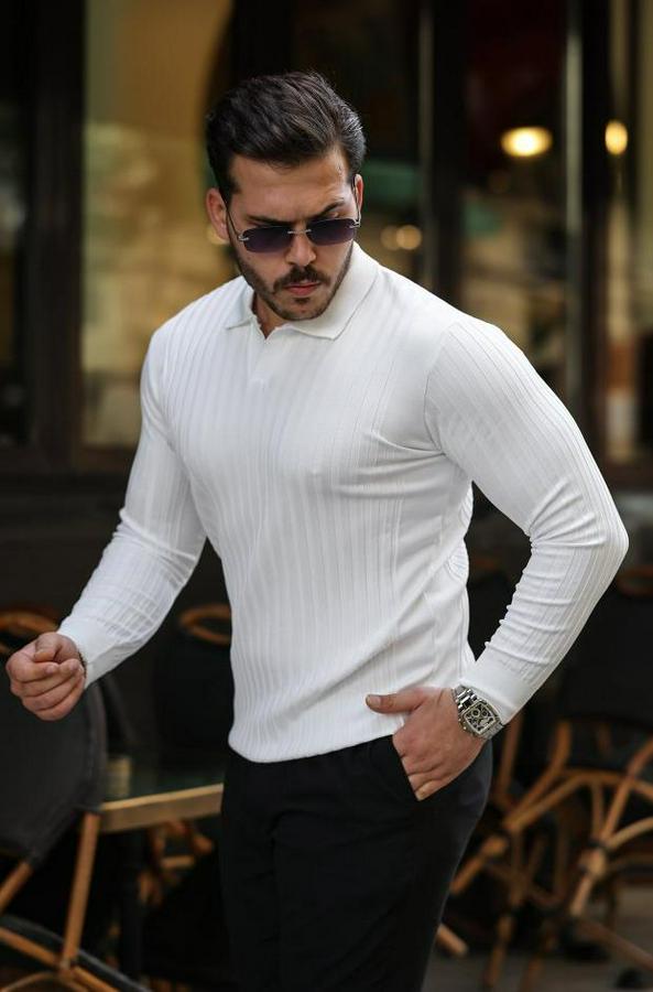 Kalın Fitilli Uzun Kollu Triko