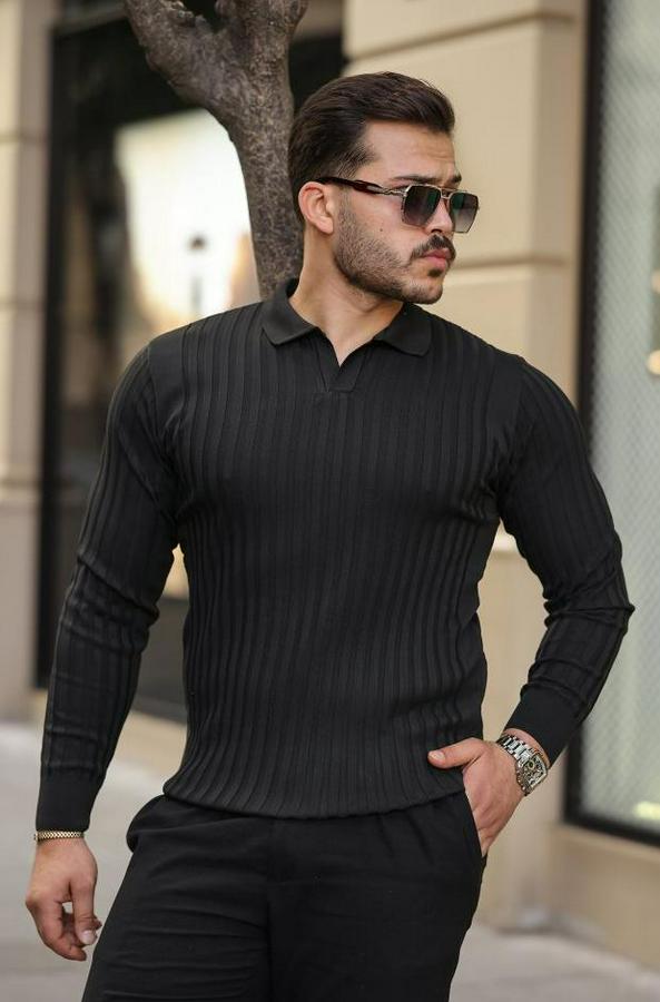 Kalın Fitilli Uzun Kollu Triko