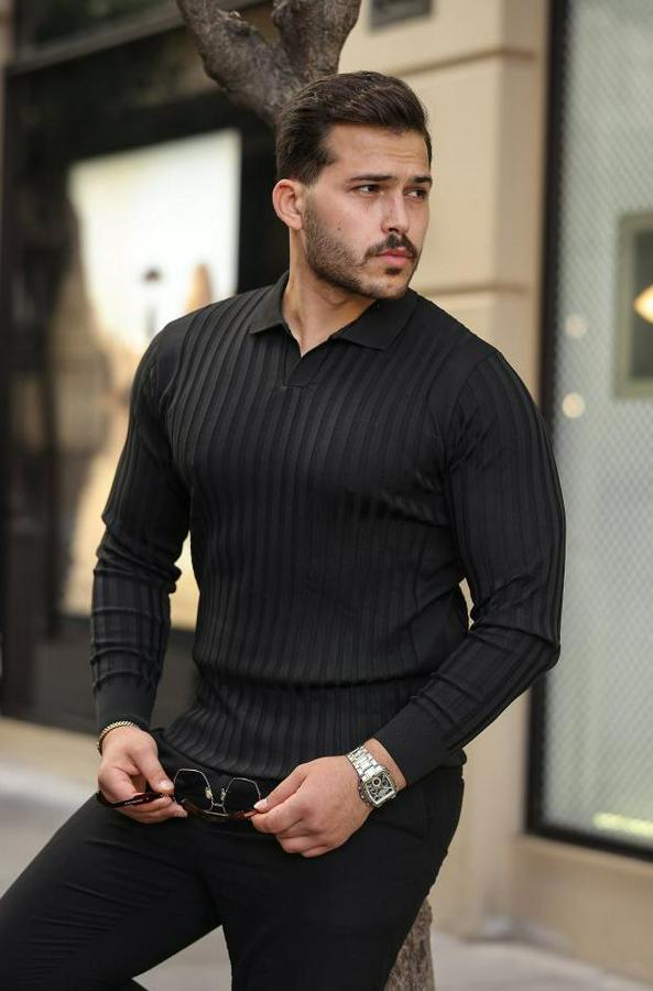 Kalın Fitilli Uzun Kollu Triko