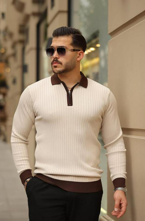 Kol Ve Yaka Detaylı Uzun Kollu Triko