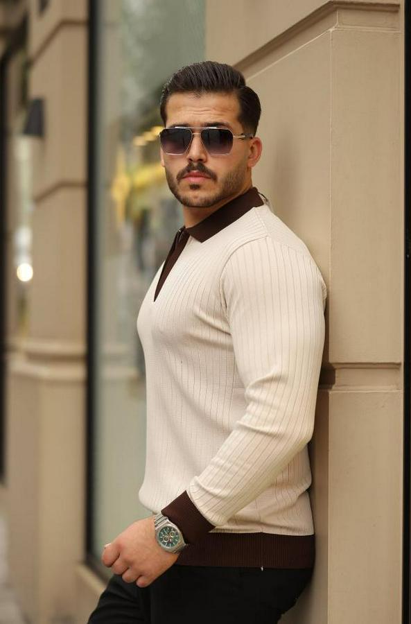 Kol Ve Yaka Detaylı Uzun Kollu Triko