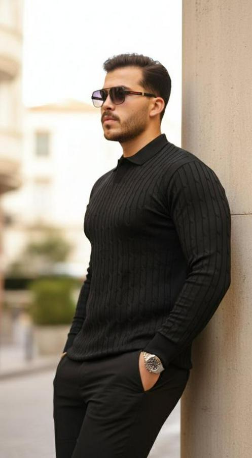 Saç Örgü Desen Uzun Kollu Triko